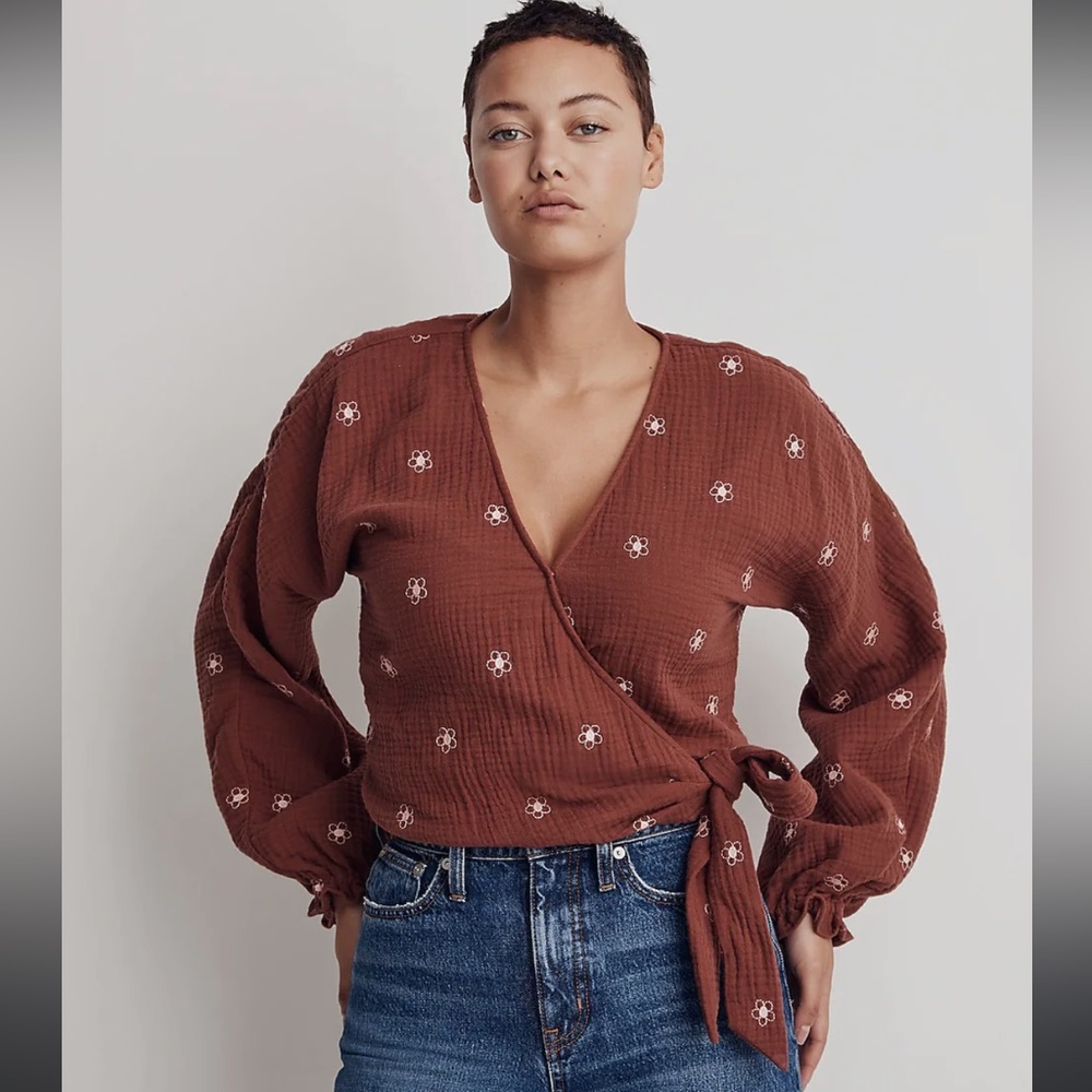 NWT Madewell Maira Wrap Top Size XXS